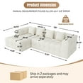 thumbnail image 4 of Wiilayok 120" Boneless-Couch L-Shaped Sofa for Living Room, Cloud Couch with Chaise Lounge, 2 - Piece Sectional Upholstered Chenille Deep Seat Couches with 4 Pillows, No Assembly Required, Beige, 4 of 10