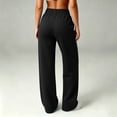 thumbnail image 5 of Womens Casual High Waist Straight Leg Pants Women's Casual Solid With Pocket Elastic Waist Pants Sweatpants Black M, 5 of 8