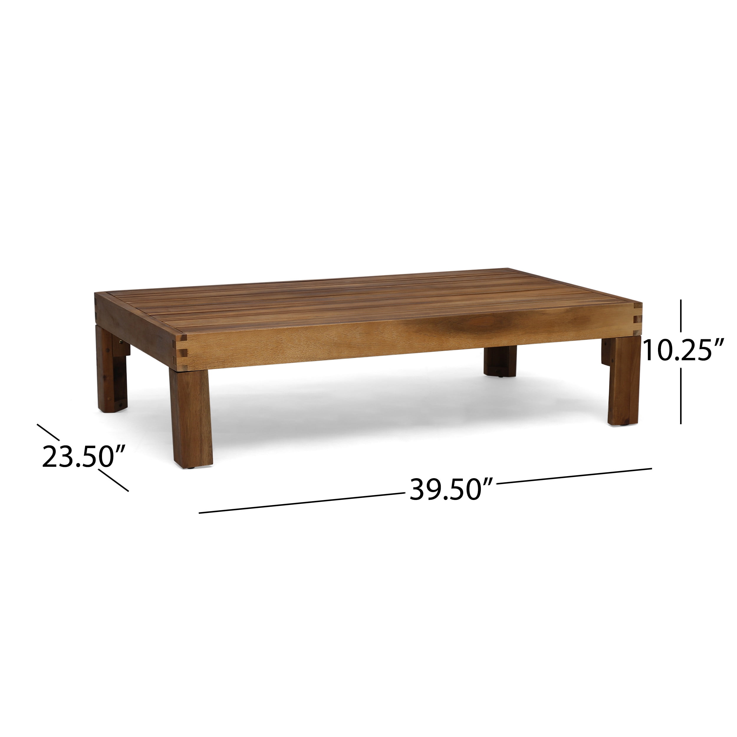 Mamie Outdoor Acacia Wood 5 Piece 3-Seater Sectional Sofa Set, Teak and Dark Teal
