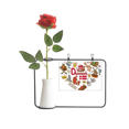 thumbnail image 1 of Dinamarca amor corazon Landscap bandera nacional Botella de decoración de jarrones colgantes de flores rosas artificiales, 1 of 3