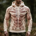 thumbnail image 2 of JIAYUE Men 3D Graphic Halloween Hoodie Skeleton Muscle Print Drawstring Long Sleeve Loose Hooded Sweatshirt for Outdoor Wear, 2 of 5
