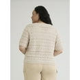 thumbnail image 3 of Terra & Sky Women's Plus Open Front Cardigan with Short Sleeves, Sizes 0X-5X, 3 of 5