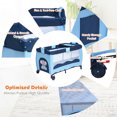 Costway Baby Crib Playpen Playard Foldable Infant Bed Blue