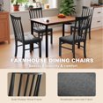 thumbnail image 4 of HOMCOM Wooden Dining Chairs Set of 4, Farmhouse Upholstered Kitchen Chairs with Rubber Wood Frame for Living Room, Dining Room, Black and Gray, 4 of 9
