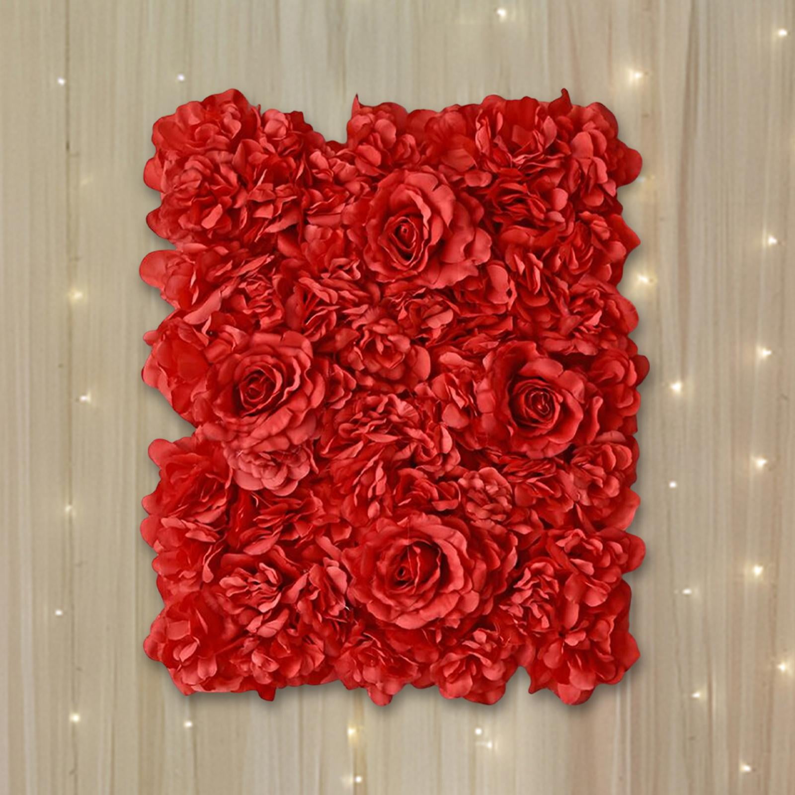 Romantic, Artificial Flower Decorative Silk Flower Panels, Faux Roses Flower Panels for Wedding