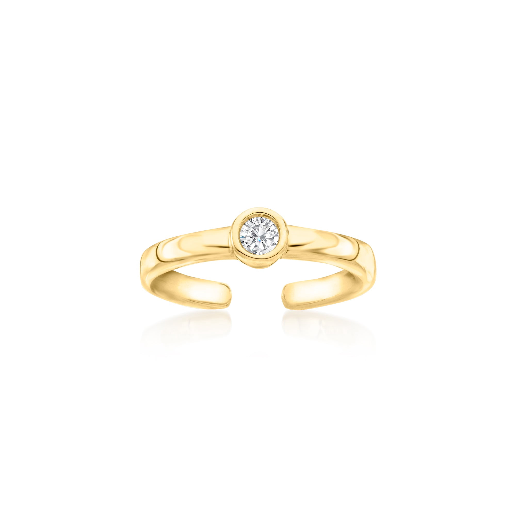 Ross-Simons 0.10 Carat Bezel-Set Diamond Toe Ring in 18kt Gold Over Sterling, Women's, Adult