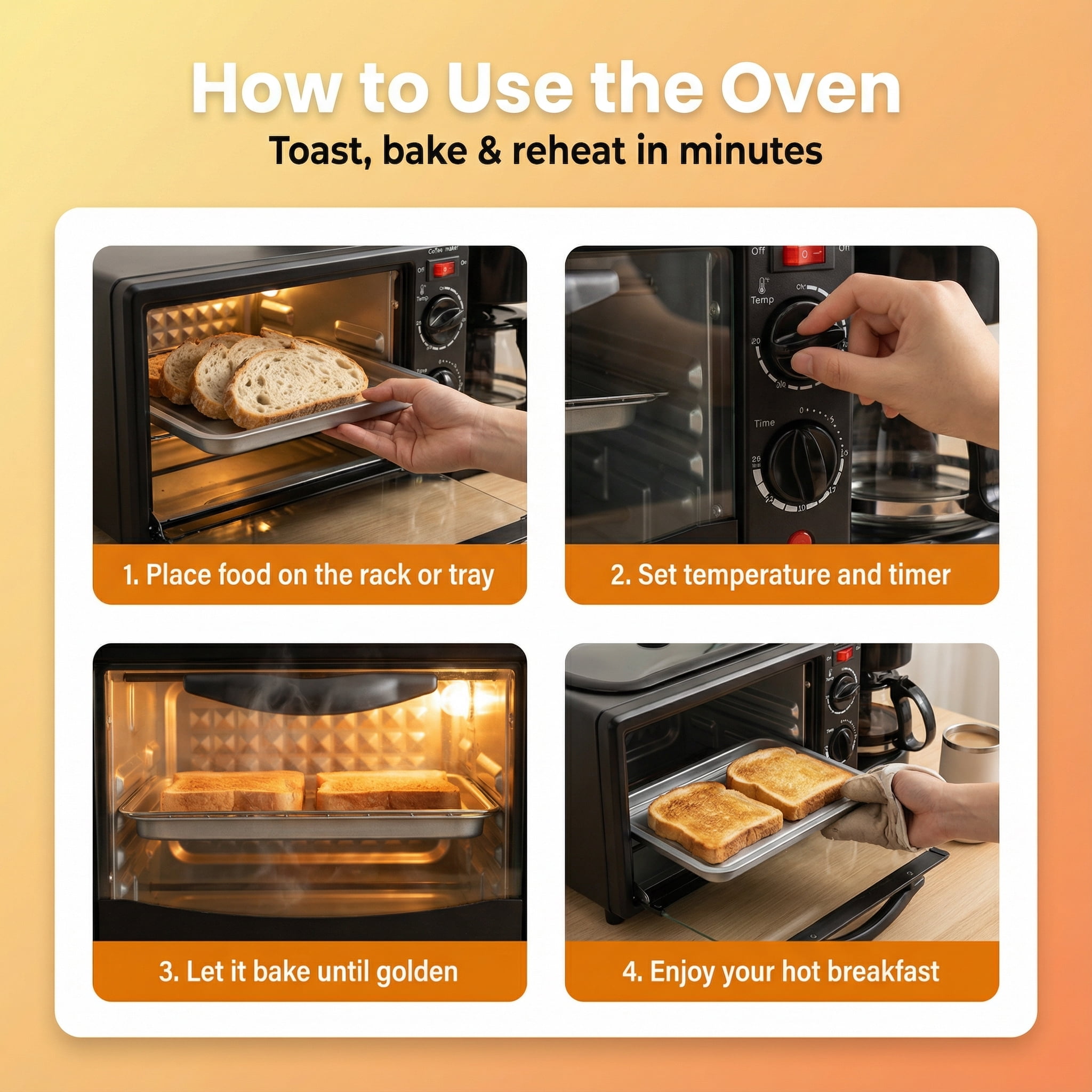 TAZTIR Tabletop Oven Black Commercial