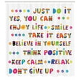 thumbnail image 3 of Ambesonne Colorful Shower Curtain, Slogans, 69"Wx70"L, Multicolor, 3 of 3