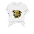 thumbnail image 4 of Htigea Women's Cotton T-Shirts Cute Dog Graphic Print Tees Casual Crew Neck Short Sleeve Loose Summer Tops White,L, 4 of 4