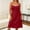 Red, variant on Women's Plus Size Lace Trim Slip Nightgown Solid Color V‑Neck Ruched Midi Sleep Dress for Summer Loungewear Red L(L)