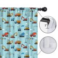 thumbnail image 4 of Blackout Kids Curtains,Cartoon Construction Vehicles Cranes Blue Pattern Childrens Insulated Curtains Set Of 2,Bedroom Essentials,Toddler Room Decor 52"x63", 4 of 5