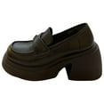 thumbnail image 2 of Miluxas Loafers for Women , Platform Chunky Loafers & Slip On Casual Shoes Black 7(39), 2 of 5