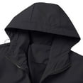 thumbnail image 7 of Womens Waterproof Rain Jacket Lightweight Zip Up Hooded Trench Coat Loose Fit Packable Windbreaker Black S, 7 of 7