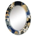 thumbnail image 2 of Designart "Abstract Pattern with Blue and Golden Textures XXIII" Modern Geometric Round Wall Mirror - Modern Oval Printed Decorative Oversized Mirror - Multiple Color Options, 2 of 4