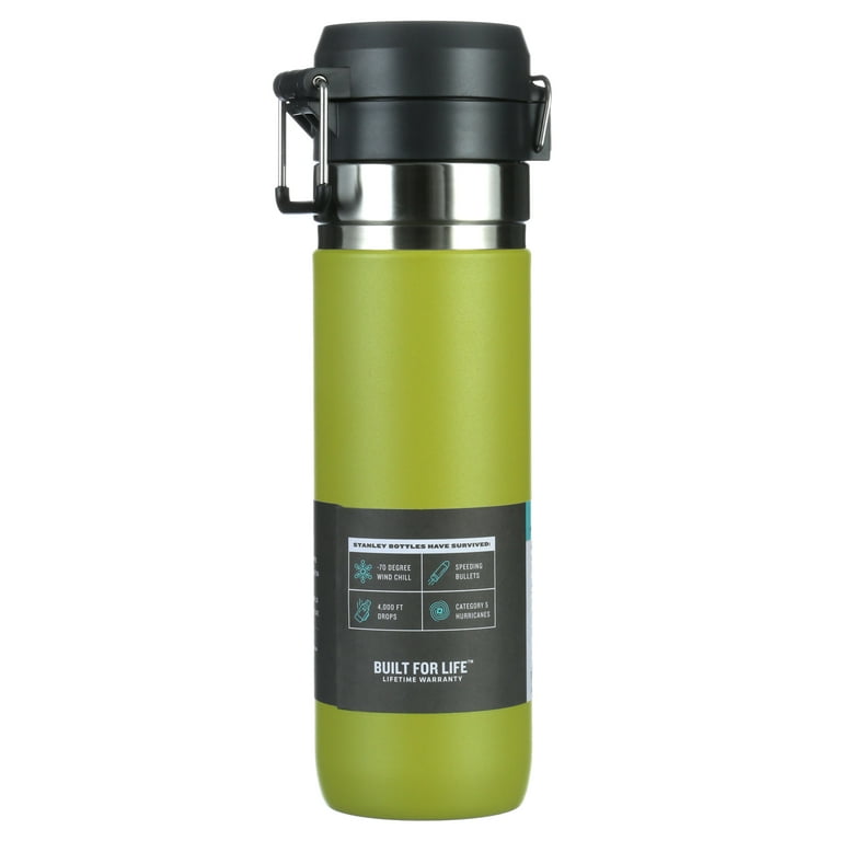 STANLEY 24 oz Orange and Silver Insulated Stainless Steel Water Bottle with  Flip-Top Lid 