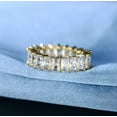 thumbnail image 5 of GEMSME 14K Gold Plated Ring Cubic Zirconia Emerald Cut Eternity Ring Band for Women Men（8）, 5 of 6