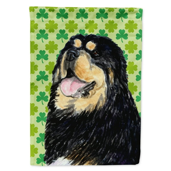Carolines Treasures SS4443-FLAG-PARENT Tibetan Mastiff St. Patricks Day Shamrock Portrait Flag  multicolor