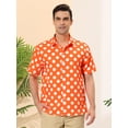 thumbnail image 2 of INSPIRE CHIC Camisa de lunares de verano para hombre, camisas hawaianas con patrón de manga corta y botones naranja S, 2 of 6