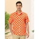thumbnail image 2 of INSPIRE CHIC Camisa de lunares de verano para hombre, camisas hawaianas con patrón de manga corta y botones naranja S, 2 of 6
