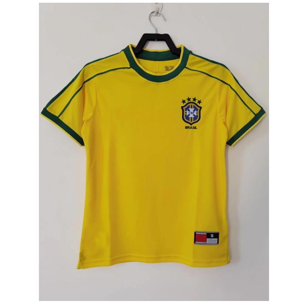 1998 World Cup Brazil Home Retro Short Sleeve Jersey 1998 Ronaldo