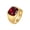 Gold Red Stone, variant on Men's Women's Stainless Steel Gemstone Chunky Signet Ring Big Cut Crystal Engagment Party Finger Jewelry Gold Red Stone Size 10