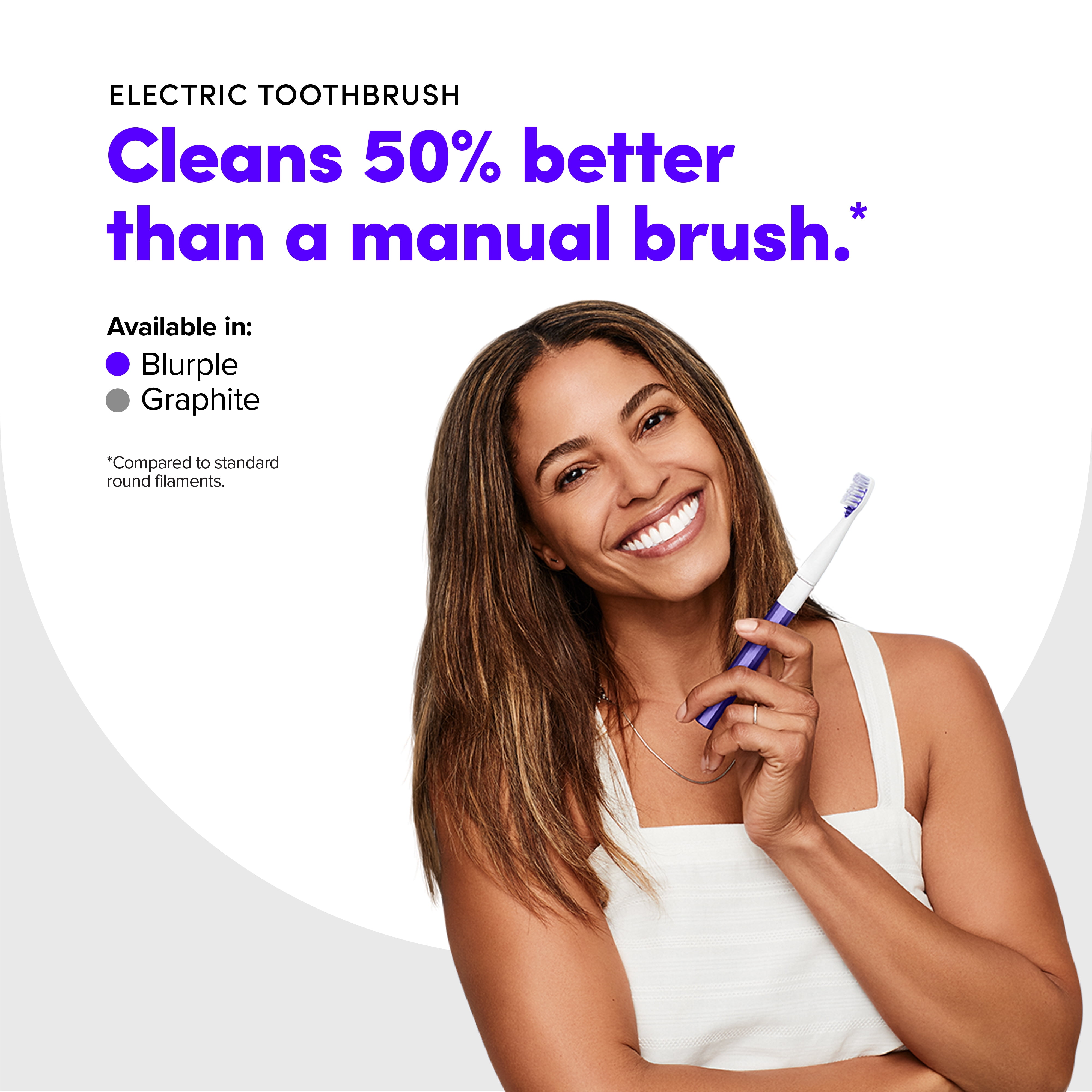SmileDirectClub Electric Toothbrush with 3-in-1 Travel Case, Mirror Mount, and Stand - Blurple