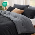 thumbnail image 3 of Juego de edredón Bedsure California King reversible negro, 3 piezas, 3 of 5