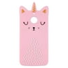 Cat Unicorn Case for Motorola Moto E5 Silicone 3D Cartoon Animal Pink Cover,Kids Girls Boys Cool Lovely Cute Cases,Kawaii Sof