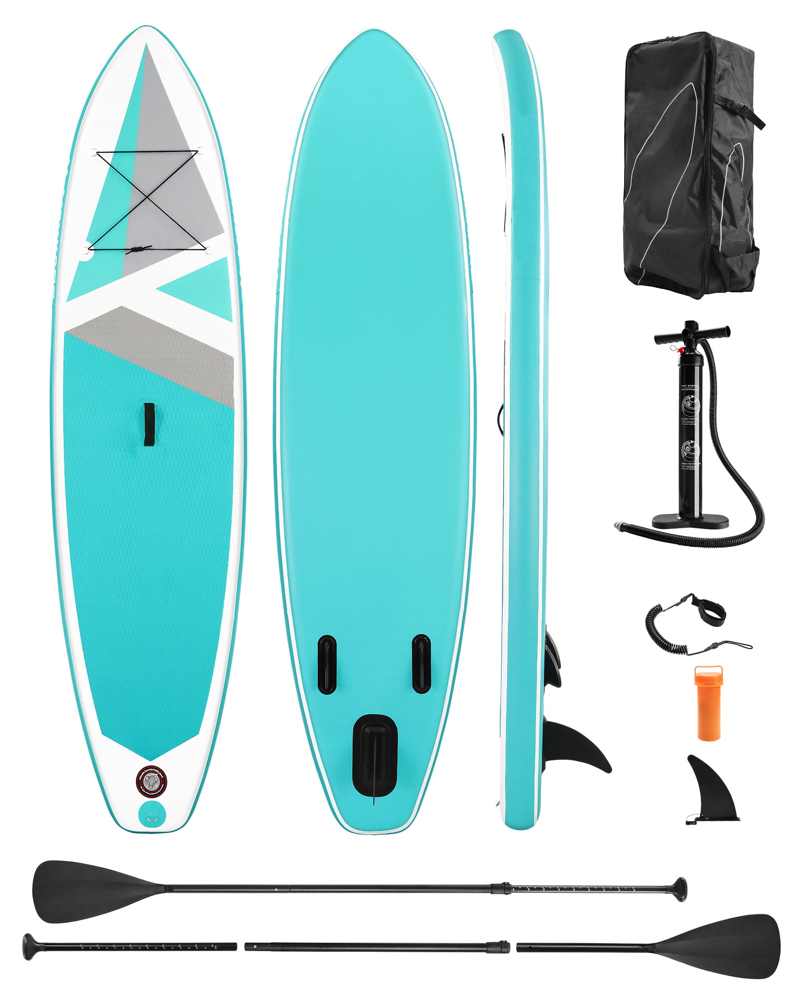 Inflatable Stand Up Paddle Board Leash Lightweight Paddleboard Non-Slip Deck with ISUP Accessories Including Carry Bag 17.9 lbs Bowdanie Inflatable SUP 10'5x 32.3x 6 Pump Fin 