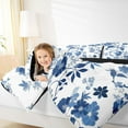 thumbnail image 4 of jejeloiu Rustic Flowers Full Size Comforter Sets,Modern Ink Aesthetic Floral Bedding Comforter Set,White Blue Bedding Sets For Girls Teens,Microfiber Bedroom Decor Reversible,3 Pieces, 4 of 8