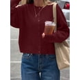 thumbnail image 5 of Women's Comfortable Solid Round Neck Loose Drop Shoulder Cardigan Sweater Top, Autumn Fashion Casual Outfit Fall, 5 of 11