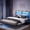 Dark black, variant on GUNAITO Twin Size Floating Bed Frame Metal Platform Bed with LED Lights & Charging Station Modern Bed with Headboard and Under-bed Storage Black
