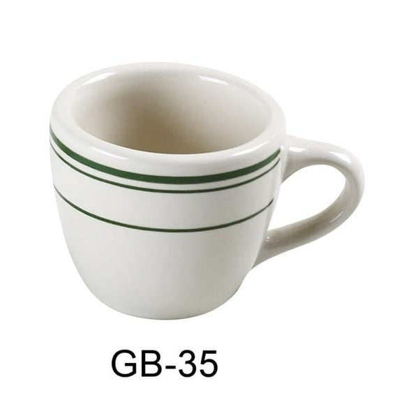 3.5 oz China Green Band Espresso Cup, White - 2.5 x 2 in. - Pack of 36