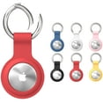 thumbnail image 1 of Silicone Case for AirTags, Soft Rubber Shockproof Protective Skin Cover with Keychain Compatible with Apple AirTags – for Accessories Key-Ring, Wallet, Luggage, Pet Collar (Red), 1 of 7