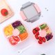 thumbnail image 4 of Fiambrera Hermética Contenedor Para Bento Con Recipiente Para Aderezos Caja De 3 Compartimentos Para Llevar Y Aperitivos Fiambrera Calentable En Microondas Para El Colegio / El Trabajo / El Picnic, 4 of 4