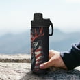 thumbnail image 7 of Susaid Modern USA Deer Head Print 18oz Sports Insulated Kettle Stainless Steel Water Bottle Leakproof Sport Flask, 7 of 7