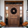 thumbnail image 4 of Northlight Pre-Lit Noble Spruce Artificial Halloween Wreath - 24" - Black - Orange Lights, 4 of 11