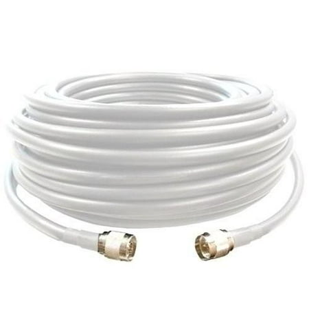 - 50' SureCall 400 Coaxial Cable with N-Male Connectors (White Fifty Feet Coax Cables)