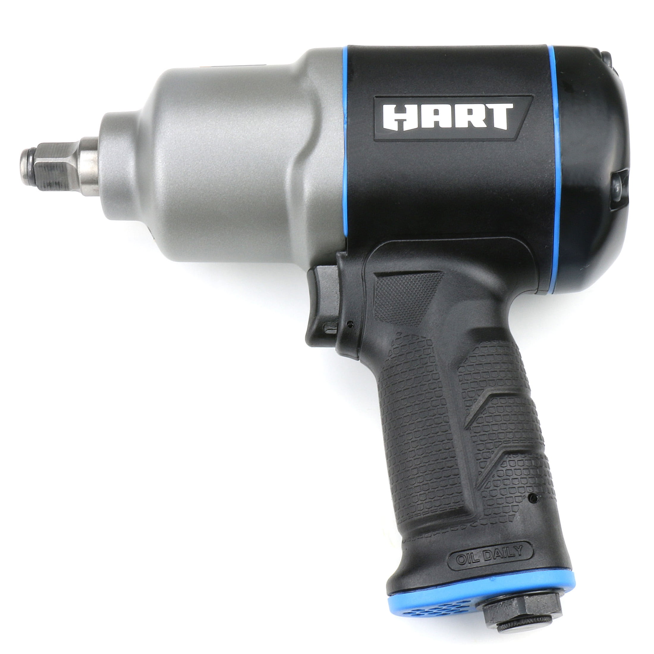 HART 1/2 in. Composite Body Air Impact Wrench, Powerful Twin-hammer Impact Mechanism, Max. Torque of 650 ft-lbs., New