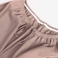 thumbnail image 7 of Gifts Usmixi Shorts for Women Soft Knitted Ribbed Elegant Lace Trim Plus Size Short Pants Tie Waist Stretchy Solid Homewear Sports Shorts Coffee XXL, 7 of 7
