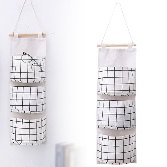3pcs Wall Mounted Storage Bag Door Organizer Bedroom Wall Shelves Room Storage Hanging Organizer