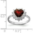 thumbnail image 3 of Sterling Silver Rhodium-Plated Garnet & Cz Ring (Size 7) Made In China qr726-7, 3 of 5