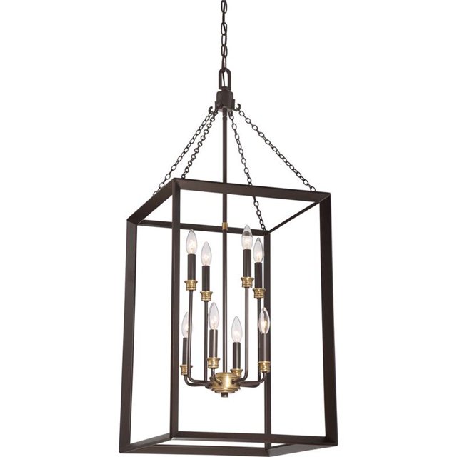 Quoizel Brook Hall 8 Light Cage Chandelier in Western Bronze