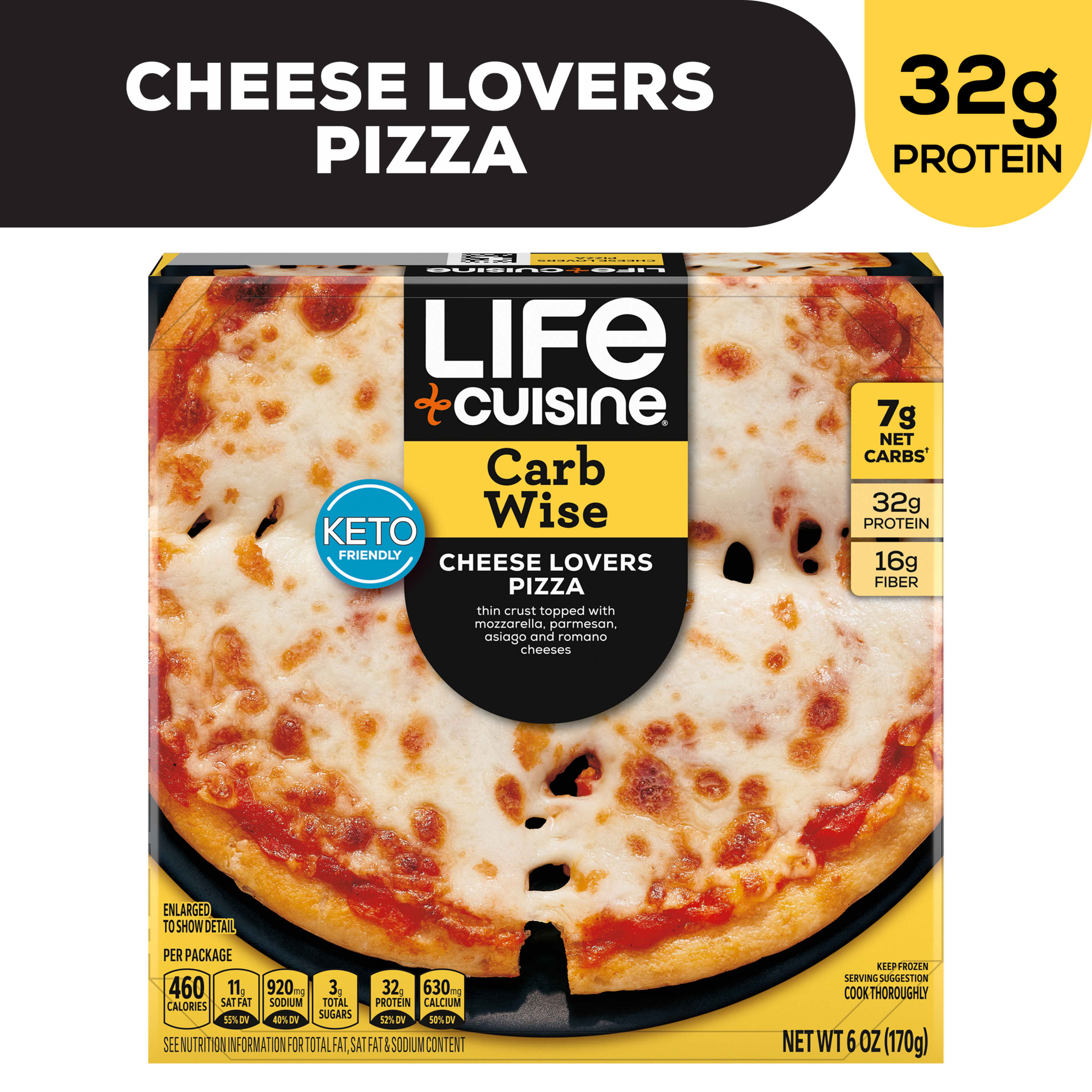 Life Cuisine Keto Friendly Cheeselovers Pizza, 6 oz (Frozen Pizza