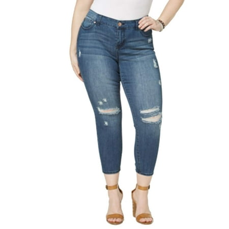 Celebrity Pink Womens Plus Stretch Ripped Jeans - Walmart.com