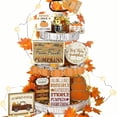 thumbnail image 2 of Fall Tiered Tray Decor,Thanksgiving Farmhouse Fall Tiered Tray Decorations Set,Cozy Fall Tabletop Centerpiece Tray Bundle,Rustic Fall Tiered Tray Decor Kit,Charming Autumn Harvest‑Themed Tray Pack, 2 of 4