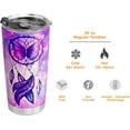 thumbnail image 5 of 20oz Birthday Gifts for Women, Mom, Daughter, Friends, Valentines Day Gifts for Her, Inspirational Gifts, Pink Purple Dreamcatcher Butterfly Tumbler Cup, Insulated Travel Coffee Mug with Lid, 5 of 6