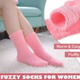 thumbnail image 4 of 5 Pairs Women's Fuzzy Socks with Non-Slip Grips, Soft Fluffy Slipper Ankle Socks for Winter Warmth, Home Sleep & Hospital Use, 4 of 8
