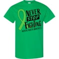 thumbnail image 3 of Inktastic Never Stop Fighting Mental Health Awareness Green Ribbon T-Shirt, 3 of 5