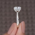 thumbnail image 3 of Cora Jewellery 1.5CT Round Moissanite Hidden Halo Engagement Ring For Women, 10K White Gold, 3 of 7
